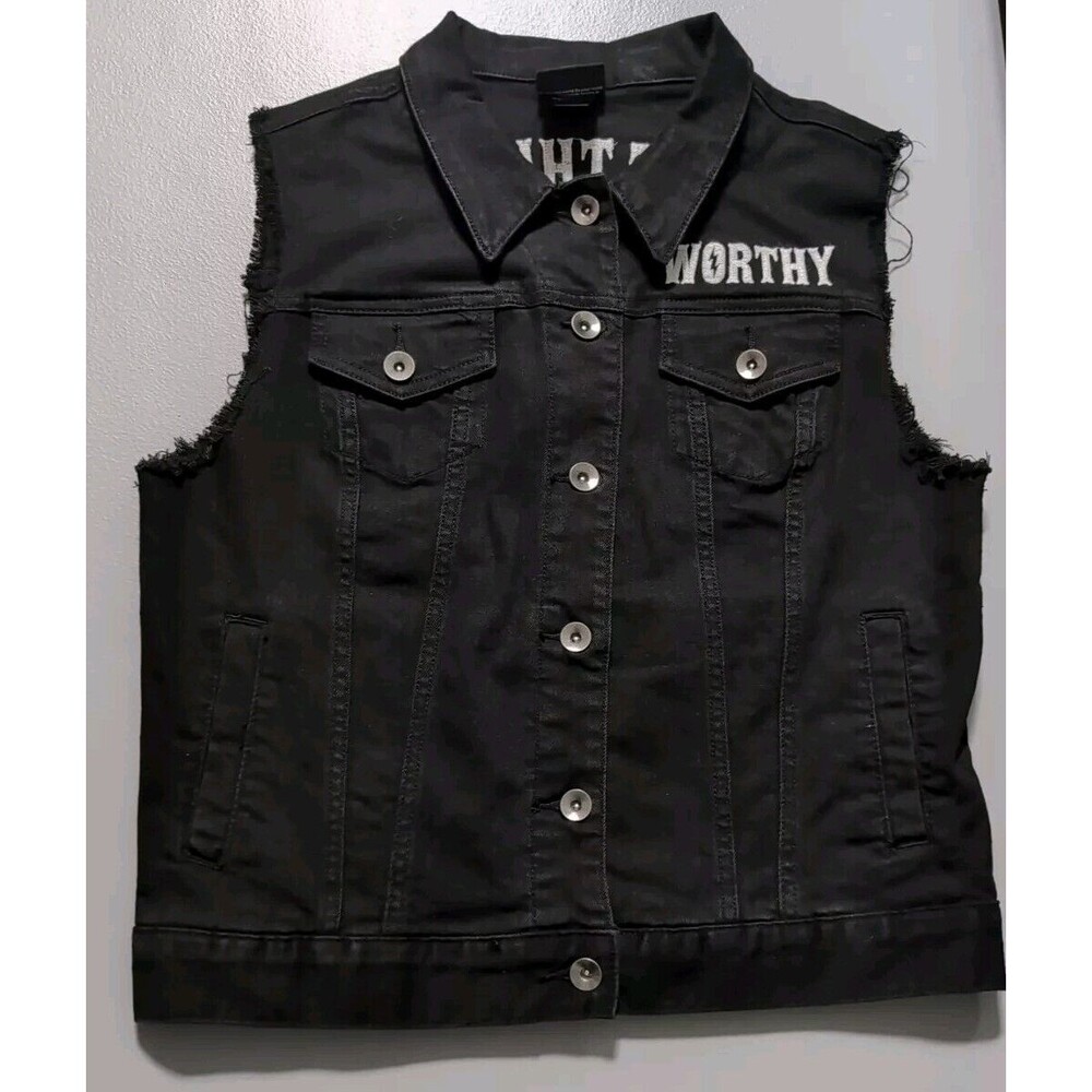 Her Universe Marvel Avengers Thor Black Denim Grunge Punk Vest God Thunder Small